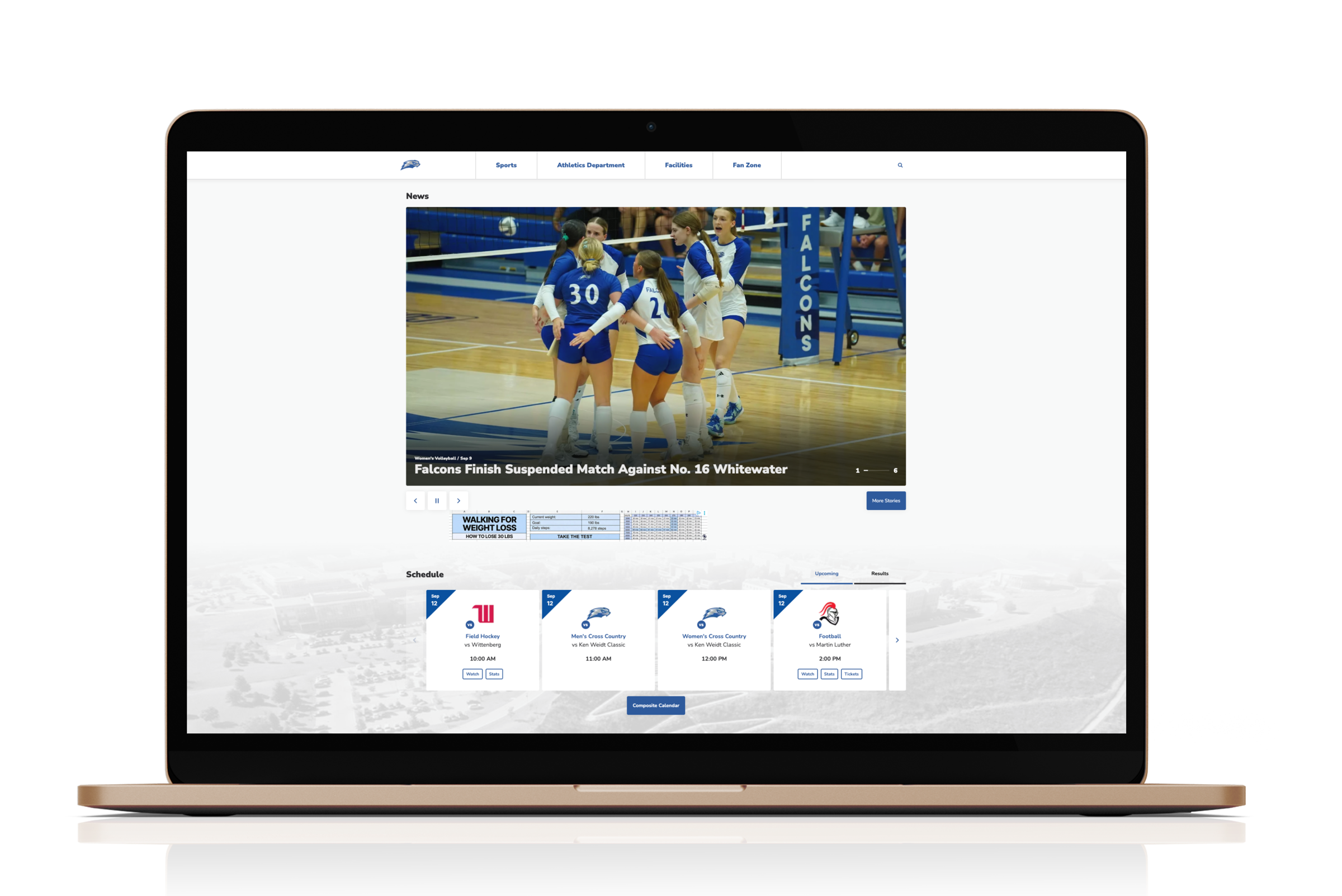 Concordia University Wisconsin Athletics website homepage